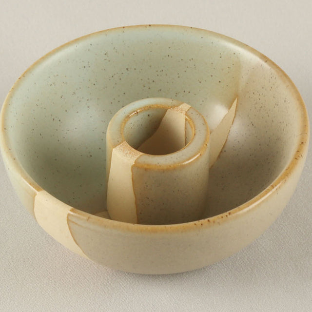 vintage ceramic bicolor decorative candle holders details