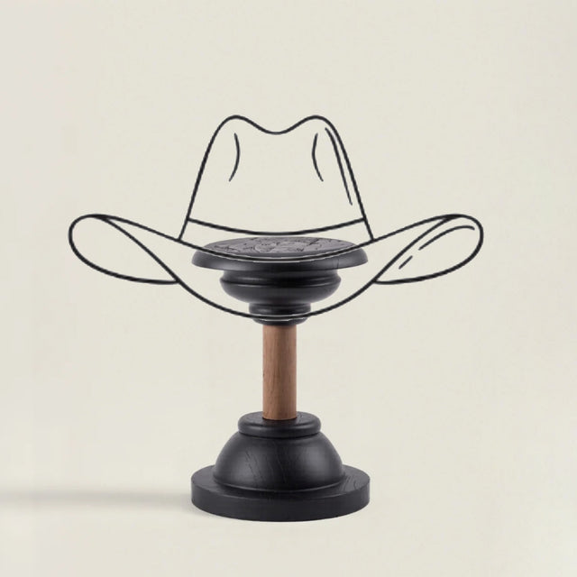 vintage dual tone wooden texture hat display stand