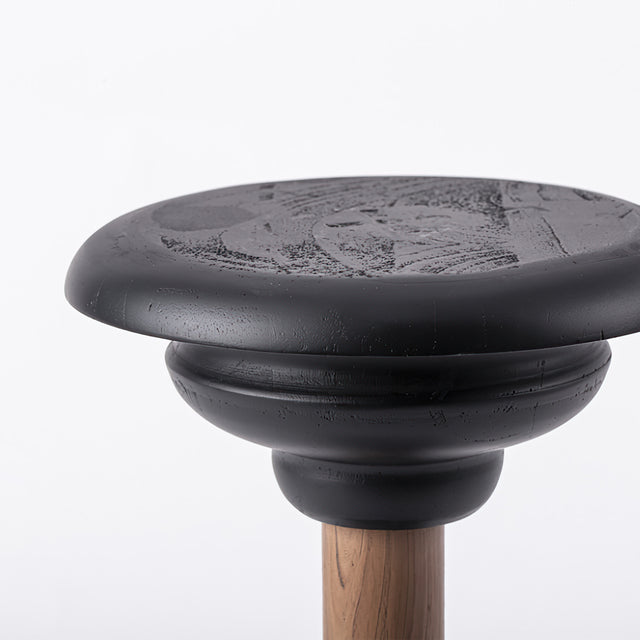 vintage dual tone wooden texture hat display stand details