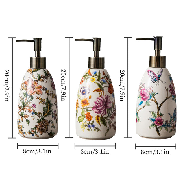vintage floral ceramic soap dispenser size chart