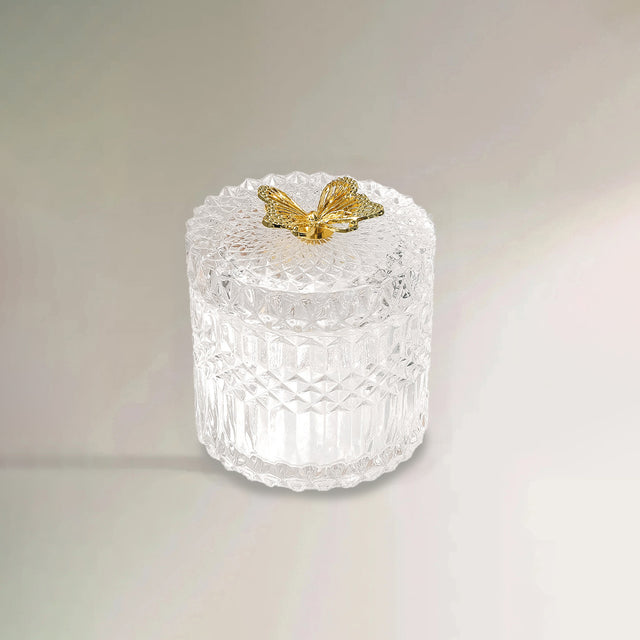 vintage glass food storage jar with lid