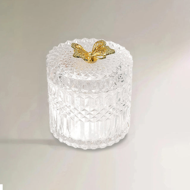 vintage glass food storage jar with lid