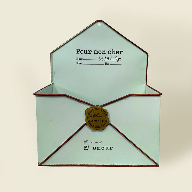 vintage green envelop planter