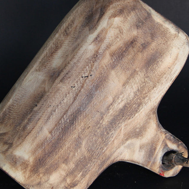 vintage handmade wood serving tray details