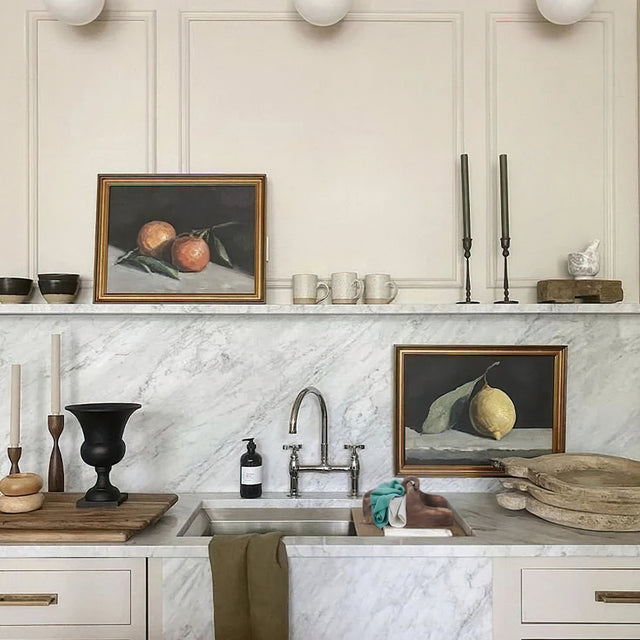 vintage handmade wood serving tray in the kitchen