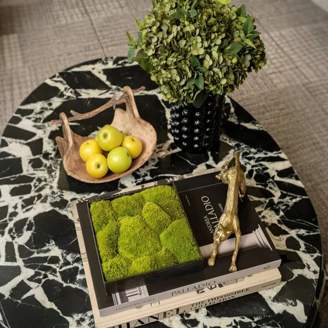 vintage handmade wood serving tray on the table