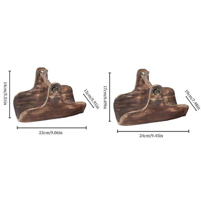 vintage handmade wood serving tray size chart