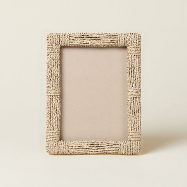 vintage handwoven jute rope photo frame