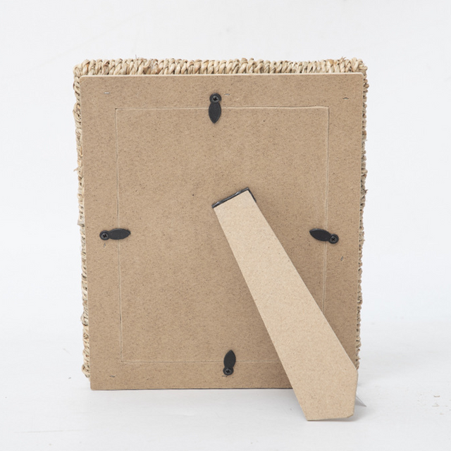 vintage handwoven jute rope photo frame details