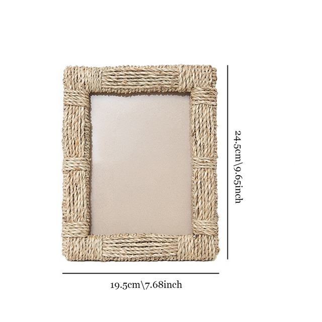 vintage handwoven jute rope photo frame size chart