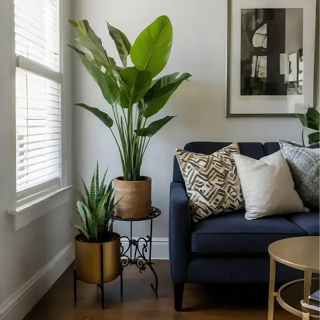 vintage metal plant stand indoor