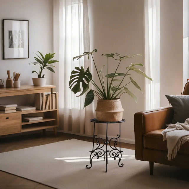 vintage metal plant stand indoor