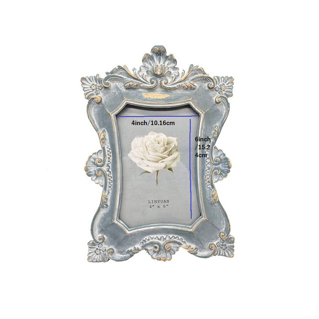 vintage resin blue wall hanging picture frame size chart