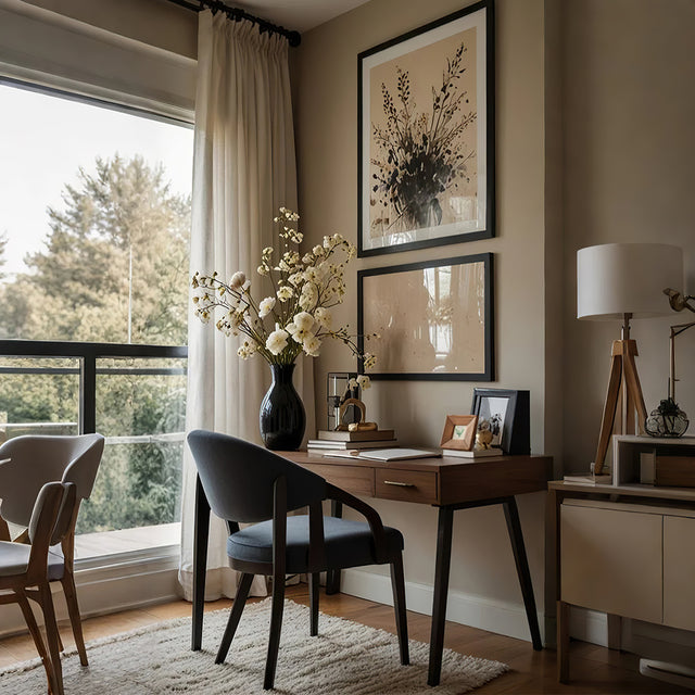 vintage solid wood decorative picture frame on the desk
