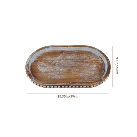 vintage wooden oval decorative storage tray size chart