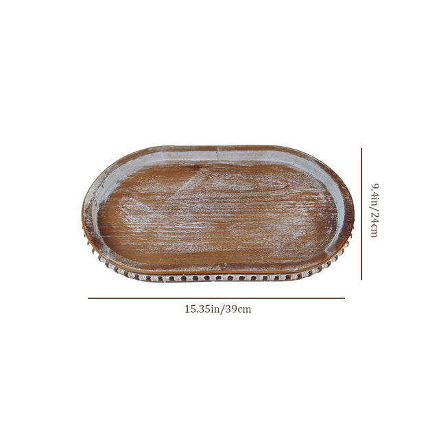vintage wooden oval decorative storage tray size chart