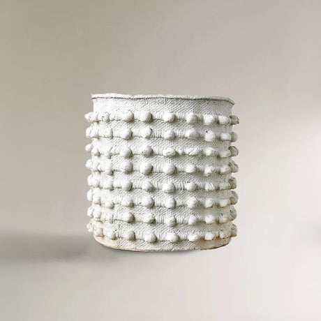 white cement dotted planter