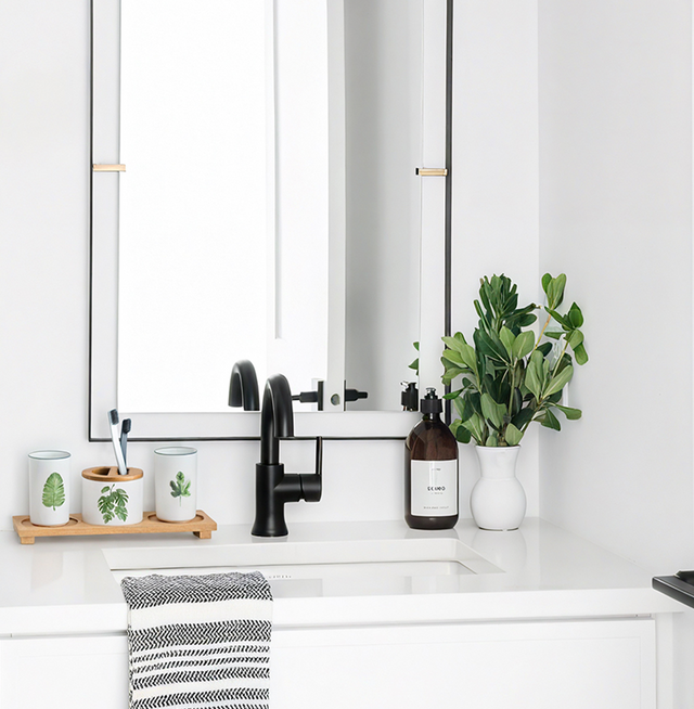 white ceramic bathroom set on the bathroom