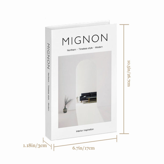 white decorative book size chart