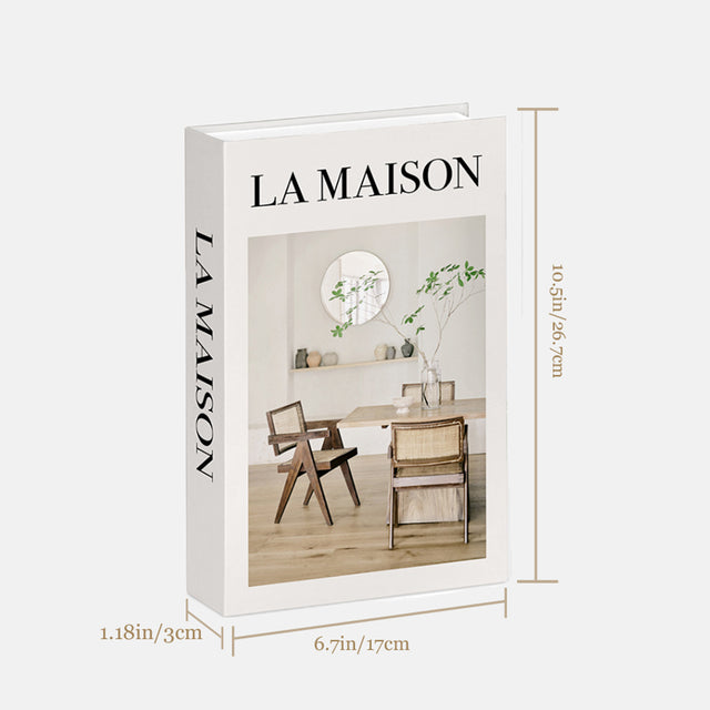 white decorative book size chart