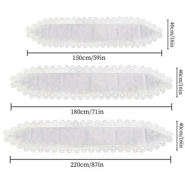 white satin lace table runner size chart