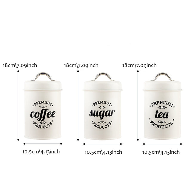 white storage canister size chart