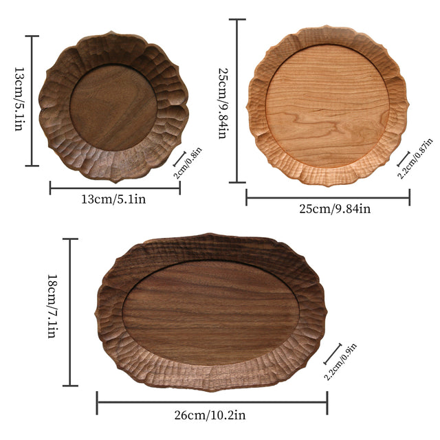 wood serving plate size chart