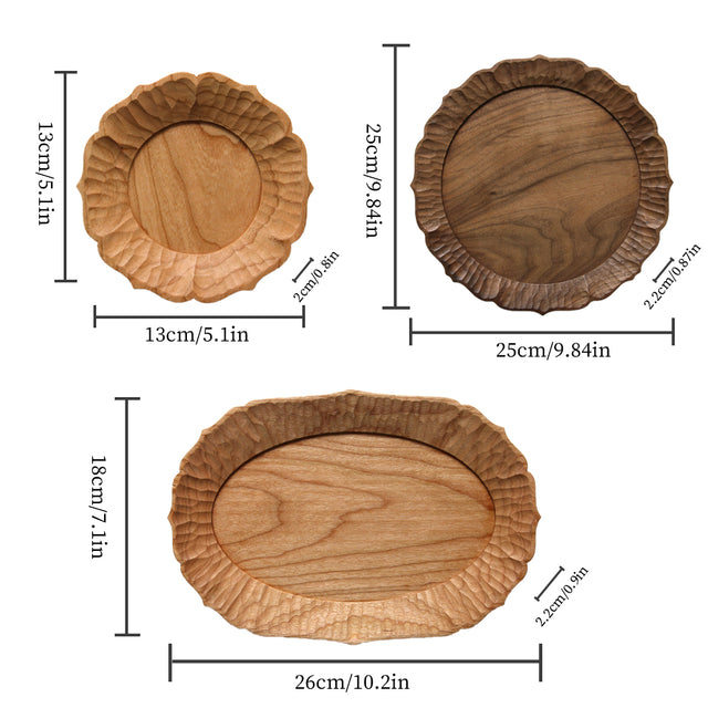 wood serving plate size chart
