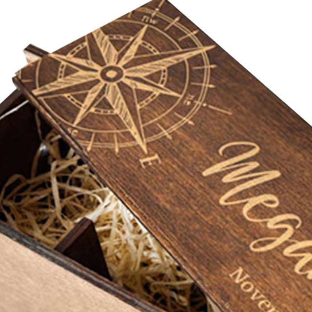 wood single wine box details
