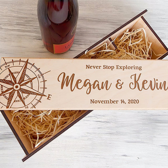 wood single wine box details