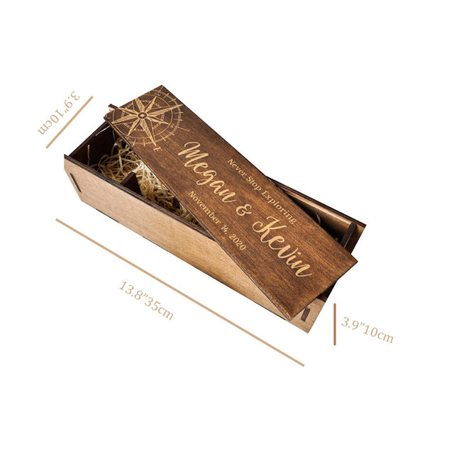 wood single wine box size chart