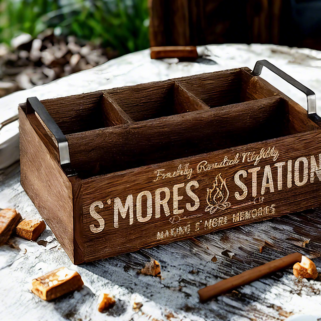 wood storage bin details