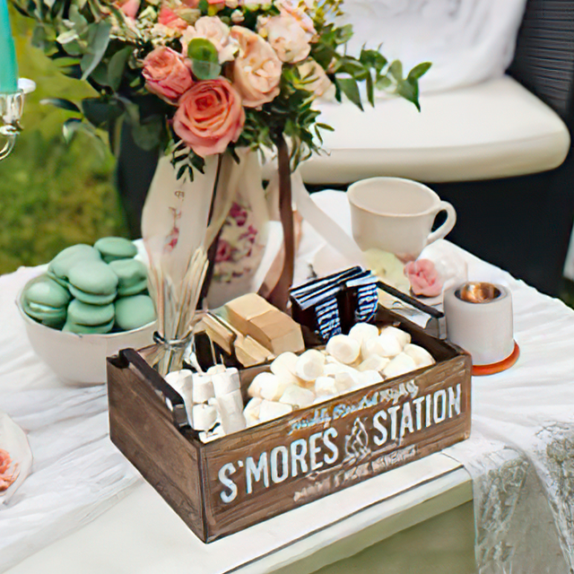 wood storage bin on the table