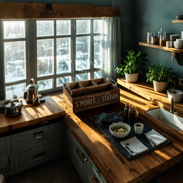 wood storage bin on the wooden table