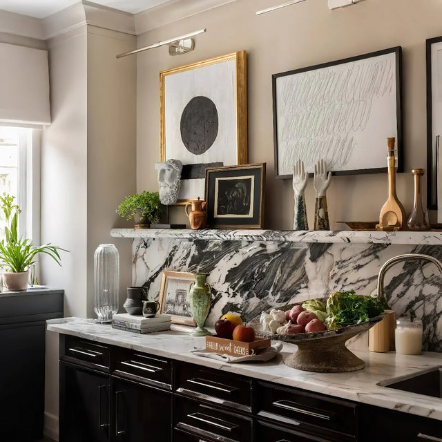 wood storage box on the kitchen counter