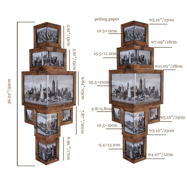 wood wall hang picture frame size