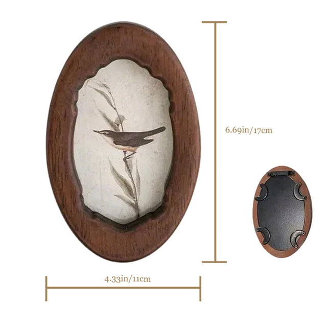 wooden bird themed picture frame size chart