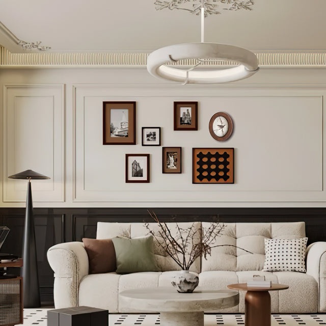 wooden bird themed picture frame wall hanging in the living room