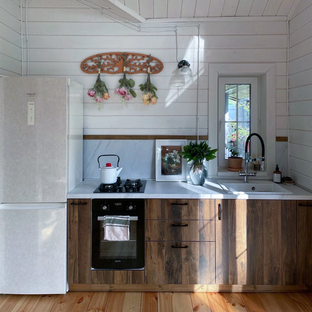 wooden botanical display rack size chart hang in kitchen