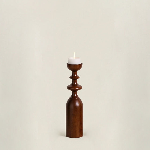 wooden brown decorative candle holder large size