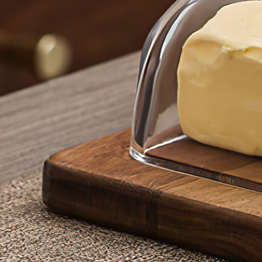 wooden butter dish details