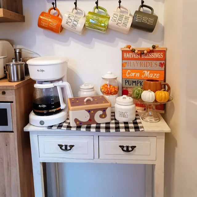 wooden cartoon compartment storage box in the kitchen