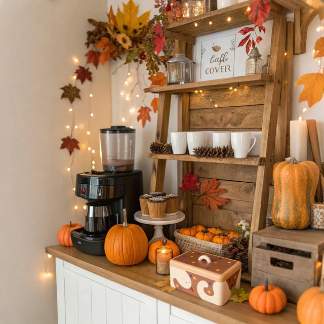 wooden cartoon compartment storage box on the desktop