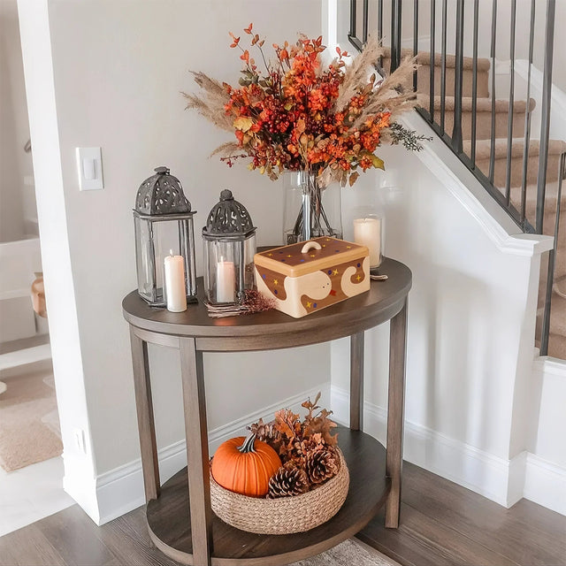 wooden cartoon compartment storage box on the table