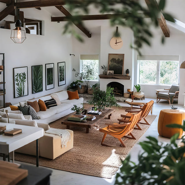 wooden decorative wall clock with hanging rope in the room