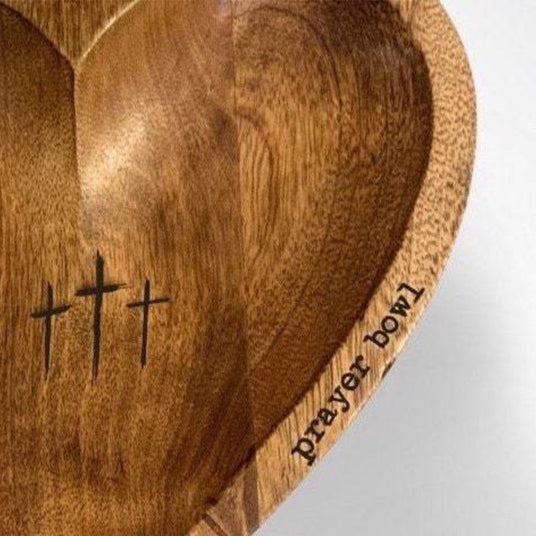 wooden prayer bowl details