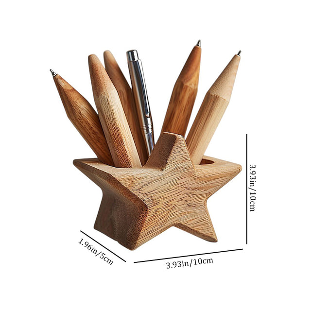 wooden star shaped decorative pen holder size chart