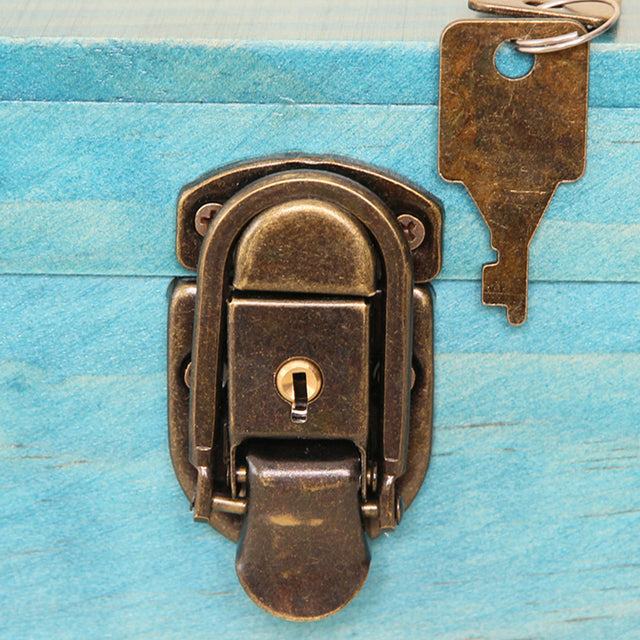 wooden storage box lock details