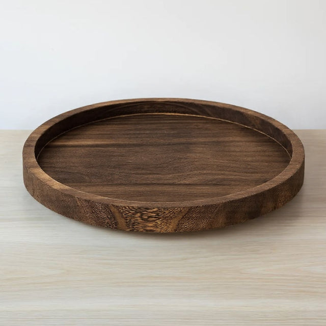 wooden tray on the table