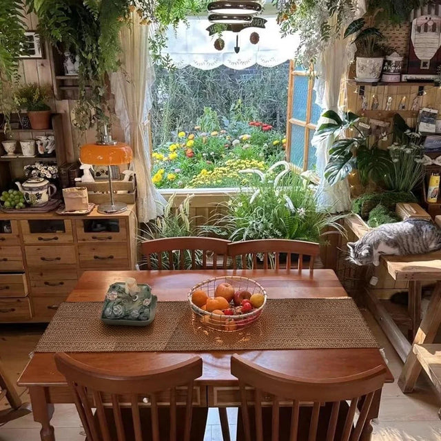 woven-cotton-linen-table-runner-with-tassels-for-dining-decor-scene-072403